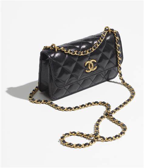 chanel phone holder|flap phone holder with chain.